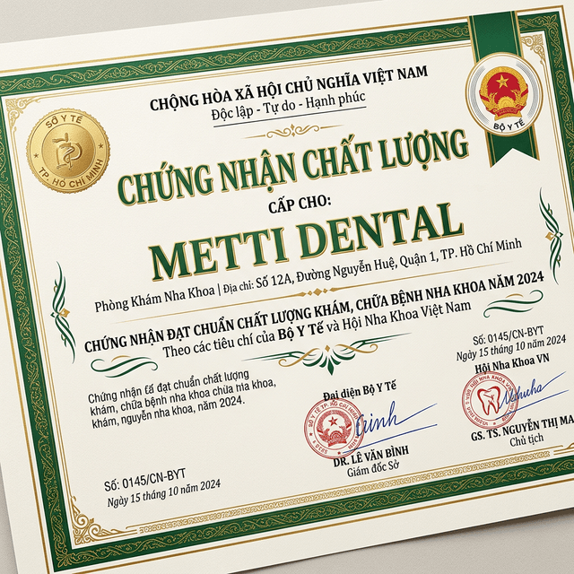 Giải thưởng
"Top 10 nha khoa uy tín"